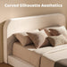 Airframe Queen Upholstered Bed Frame with Rounded-Corner Headboard