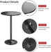 Bistro Pub Table round Bar Height Cocktail Table Metal Base MDF Top Obsidian 23.8-Inch Top, 39.5-Inch Height (1, Black-1)