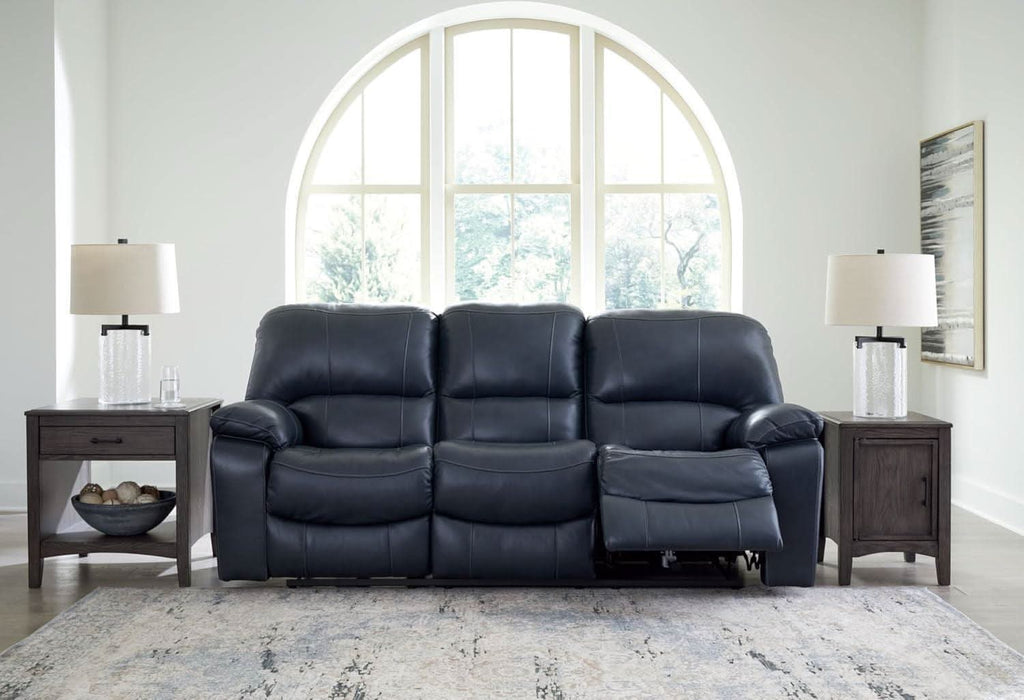 Leesworth Modern Power Reclining Sofa with USB Charging Ports, Blue
