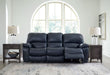 Leesworth Modern Power Reclining Sofa with USB Charging Ports, Blue