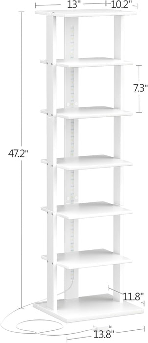 FortySevenInch White LED Bookcase With Ambient Lights