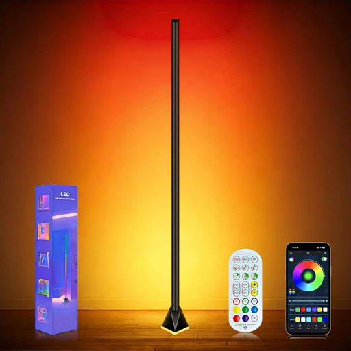 Corner Floor Lamp, Smart RGB LED Corner Lamp with App and Remote Control, Mood Lighting, 16 Million DIY Colors & 68+ Scene, Music Sync, Timer Setting for Living Rooms, Bedrooms, and Gaming Rooms