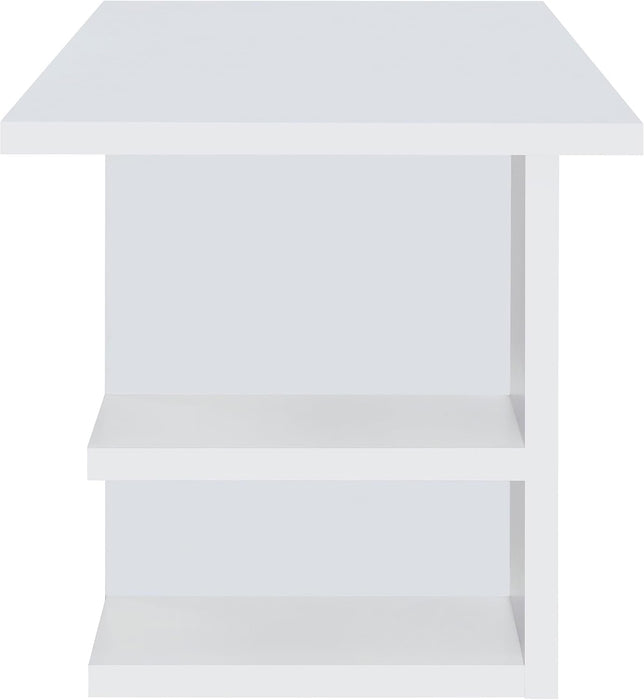 Alice 71" Modern Home Office Desk with Storage, 4 - Shelf Contemporary Engineered Wood Computer Desk, White - ShipItFurniture