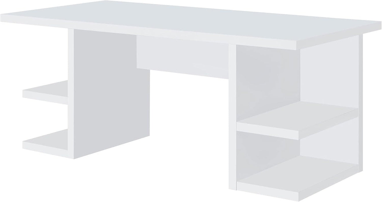 Alice 71" Modern Home Office Desk with Storage, 4 - Shelf Contemporary Engineered Wood Computer Desk, White - ShipItFurniture