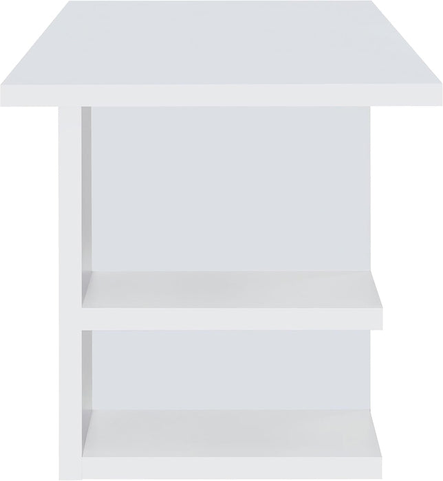 Alice 71" Modern Home Office Desk with Storage, 4 - Shelf Contemporary Engineered Wood Computer Desk, White - ShipItFurniture