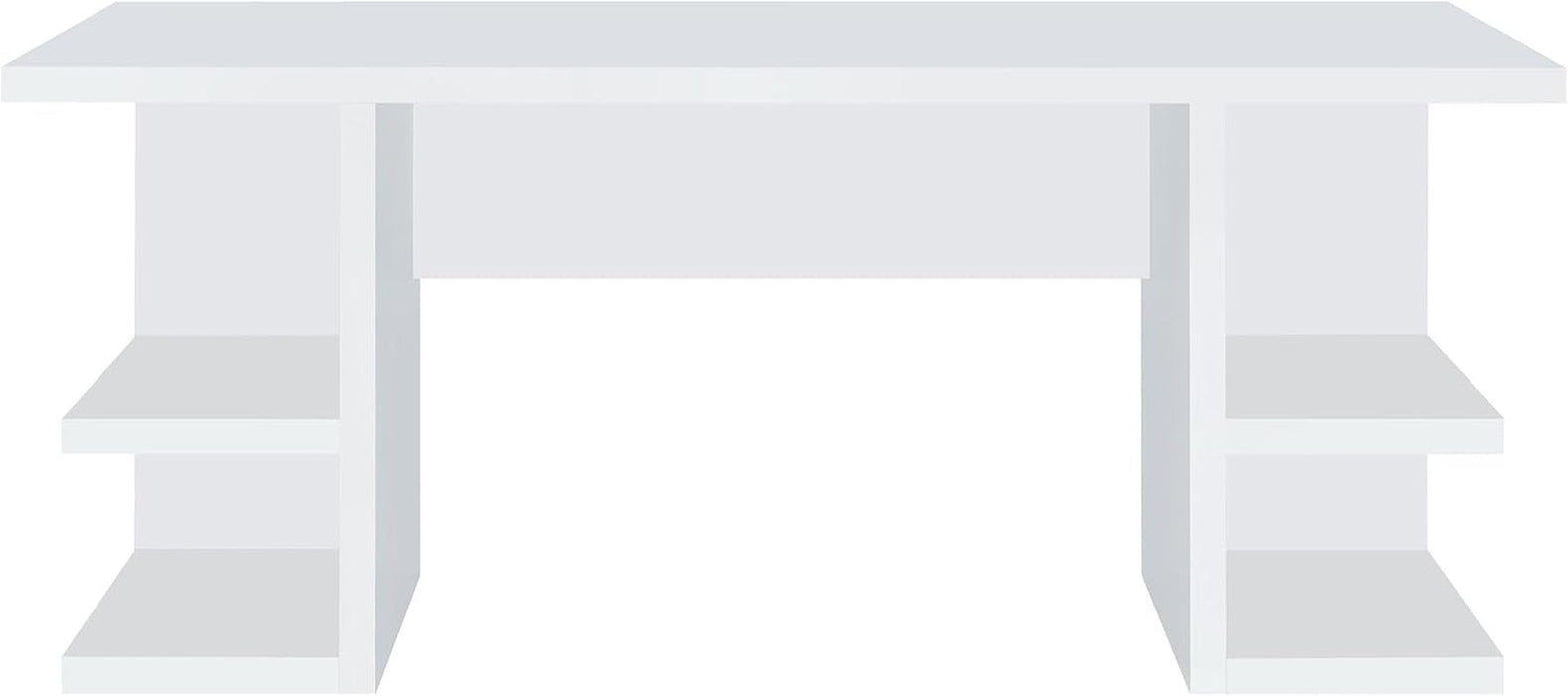 Alice 71" Modern Home Office Desk with Storage, 4 - Shelf Contemporary Engineered Wood Computer Desk, White - ShipItFurniture