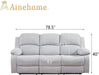 Living Room Furniture Set Leather Recliner Sofa Set Loveseat Chair Furniture Sofa Set for Living Room/Small Space/Rv/House/Office/Theater Seating (B-Grey White Microfiber, Sofa(3Seater))