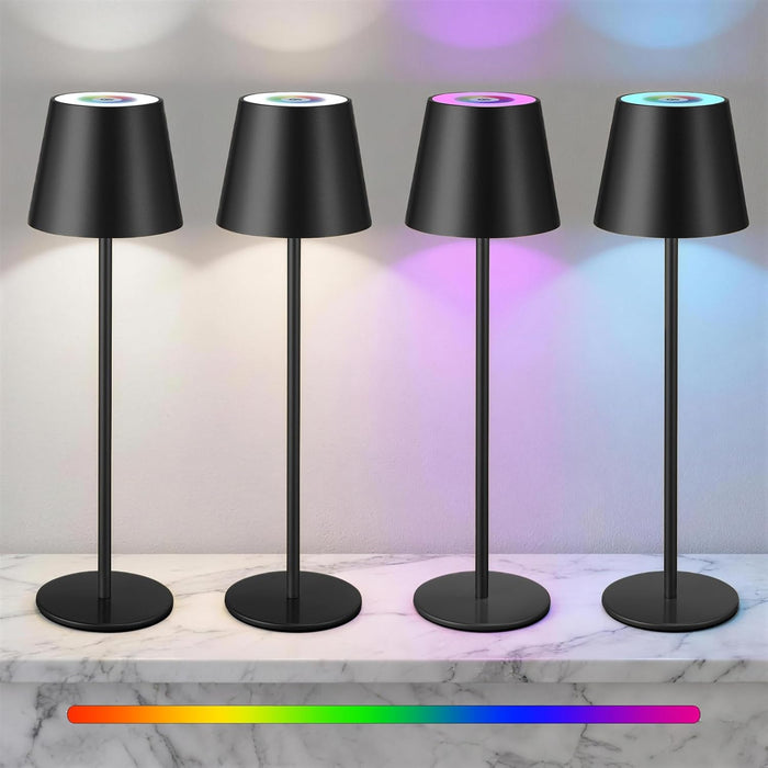 4 Pack Cordless Table Lamp Rechargeable Black
