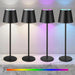 4 Pack Cordless Table Lamp Rechargeable Black