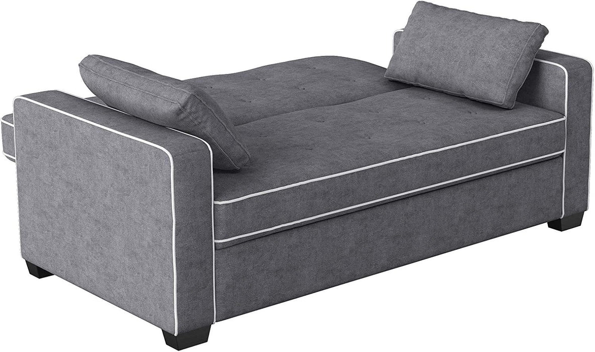 Ainsley Loveseat with Pull Out Sleeper Microfiber Charcoal Full