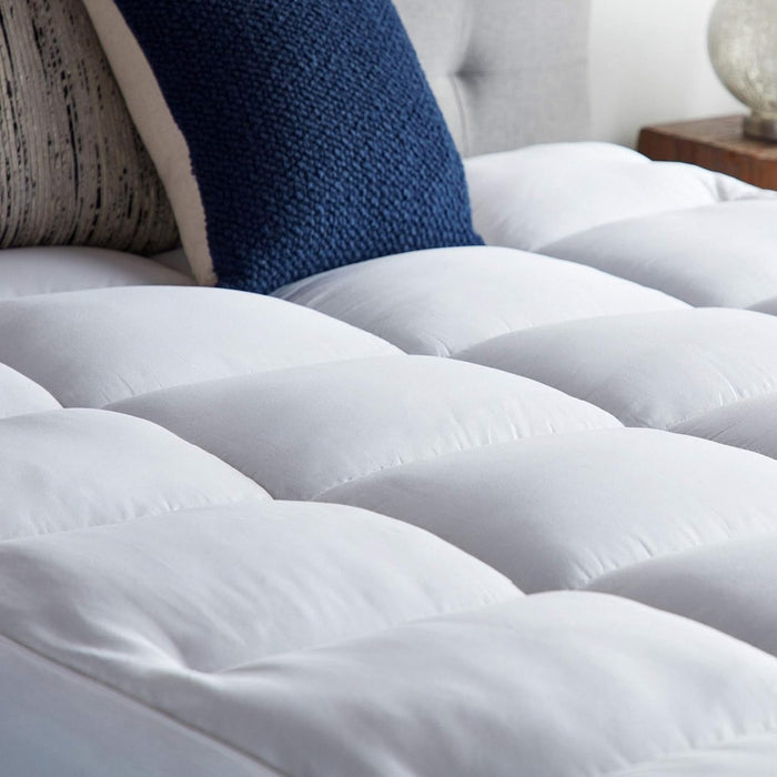 4 Inch down Alternative and Gel Memory Foam Mattress Topper - Three Toppers in One - Queen, Blue