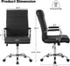 Office Desk Chair,Modern Leather Conference Room Chairs,High Back Ergonomic Home Ofiice Chair,Adjustable Height Swivel Executive Computer Chair with Armrest and Padded Seat,Black