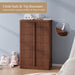 Fluted Dresser for Bedroom, 48" Tall 6 Drawer Dressers, Modern Chest of Drawers with Solid Wood Handle, Curved Profile Design, Wood Dresser Storage Organizer, Living Room, Hallway, Walnut