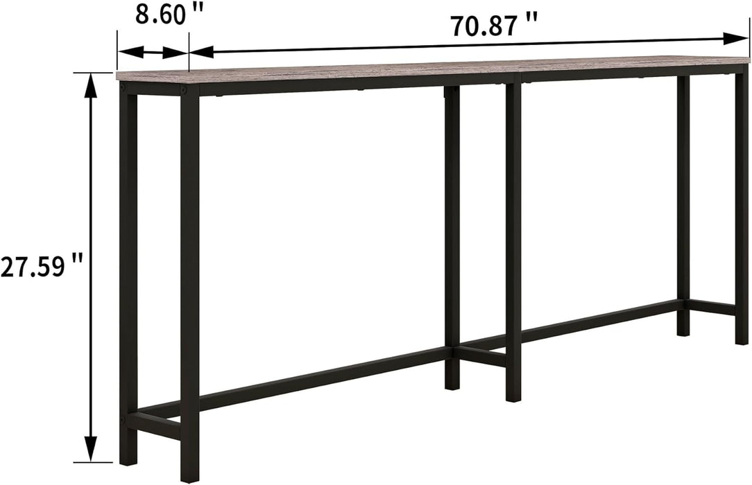 Sofa Tables Console Table with USB Ports,Behind Couch Table with Oulets & USB Ports,Narrow Entryway Table, Skinny Hallway Tables,Grey