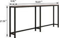 Sofa Tables Console Table with USB Ports,Behind Couch Table with Oulets & USB Ports,Narrow Entryway Table, Skinny Hallway Tables,Grey