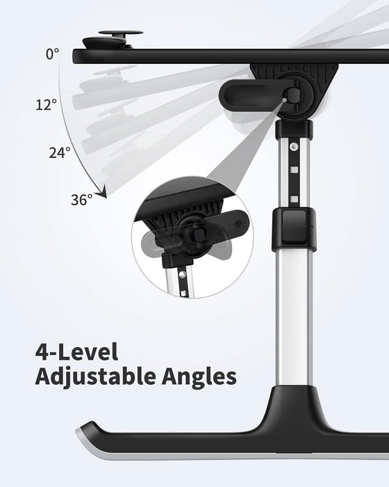Laptop Desk for Bed,  Height & Angle Adjustable Laptop Stand for Bed, Lap Desk Bed Tray Table, Light Weight Foldable Portable Laptop Table for Couch Sofa Chair Floor Desk for Adults, Kids (Black)