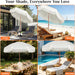 6.5Ft Patio Umbrella with Push Button Tilt & Height Adjustable, UV50+ Sun Protection with Sturdy Fiberglass Ribs & Iron Pole, Market Umbrella for Outdoor Table Garden Backyard Beach