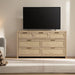 7 Drawer Rattan Dresser for Bedroom, 57" Wide Dresser