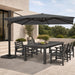 Cantilever Patio Umbrella, Large Square Outdoor Offset Umbrella with Aluminum Pole, 360-Degree Rotation for Garden, Deck, Pool