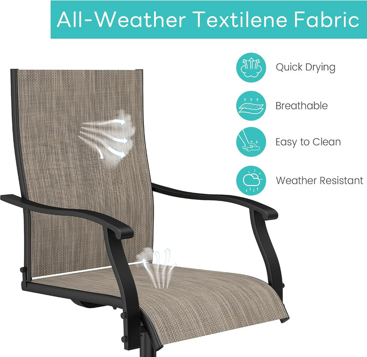 Patio Chairs Set of 4, Outdoor Swivel Chairs Set of 4, Brown
