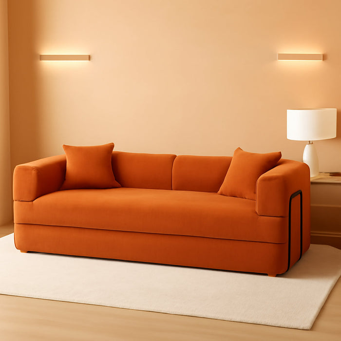 76InchCorduroyPremiumFutonSofaBedForSmallSpacesOrange