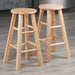 Element 2-Piece 24In Counter Stool Set, Natural Finish, Solid Wood, Modern Design