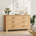 Dresser for Bedroom, 47 Inch Wide Wood Chest of Drawers, Large Storage Organizer with Deep Drawers & Stable Legs, Modern Farmhouse Dresser for Living Room, Entryway, Natural