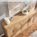 Arched Door Sideboard Buffet Cabinet Set of 2, Natural Oak