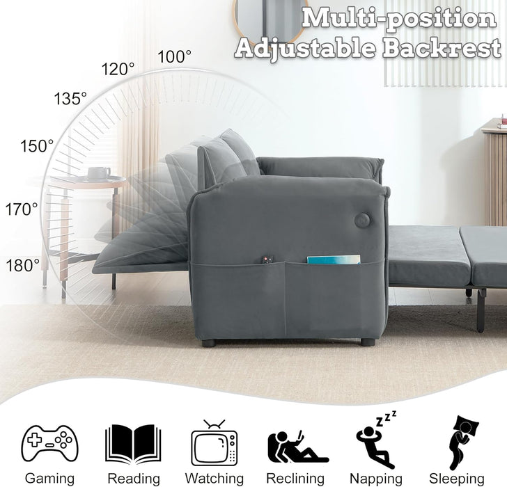 SixtyThreeInch Pullout Velvet SofaBed PremiumEdition