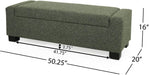 50" Ottoman Bench with Storage, Upholstered Seating Foot Rest Stool Furniture for Bedroom, Living Room, Entryway, Blackish Green