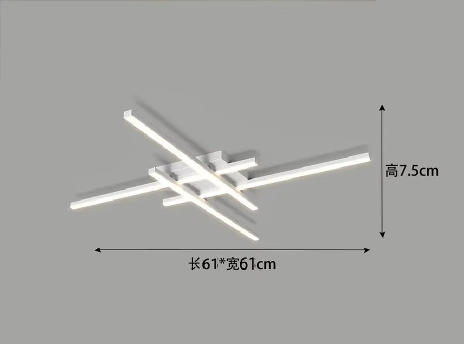 Nordic Minimalist Creative Led Ceiling Lamp Strip Lights Black Chandelier Square Bedroom Lamps Living Room Lamp Led Ceiling Lamp