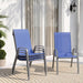 Patio Chair, Outdoor Stackable Textilene Chairs Set of 4, Navy Blue