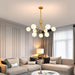 Gold Modern Chandelier 9-Light Glass Globe Ceiling Light Fixtures Mid Century Modern Sputnik Chandelier for Dining Room Kitchen Island Bedroom Living Room
