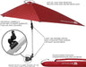 Versa-Brella UPF 50+ Personal Sun Shade - Portable Umbrella for Sports & Outdoors - Secure Clamp, 360-Degree Swivel Adjustable Position for Maximum Sun Protection - Compact with Carry Case