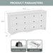 White Wood Dresser with 6 Drawer, 47.2‘’ Cabinets Dressers Wood Dresser Cabinet, Organizer Drawers for Bedroom, Living, Hallway