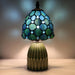 Tiffany Stained Glass Mushroom Table Lamp 12.5 Inch -Sea Blue Pearl