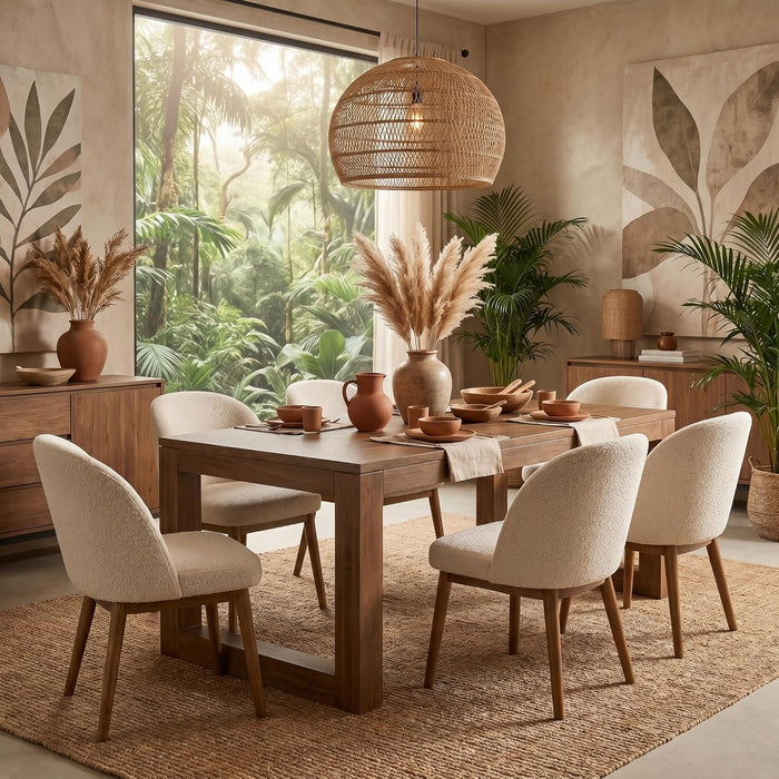 78 Inch RusticWoodFinish Dining Table With Pedestal