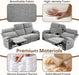3-Piece Power Recliner Sofa Set with Charging Port, Include 2 Single Power Reclining Chairs and a 3-Seater Reclining Couch with Cup Holders for Living Room, Light Grey