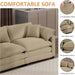 Luxury 3 Piece Sofa Set, 3-Seater & 2 Loveseat Couch Set, Modern Corduroy Comfy Cloud Couches Set for Living Room Office with 6 Armrest Pillows and 7 Toss Pillows, Camel