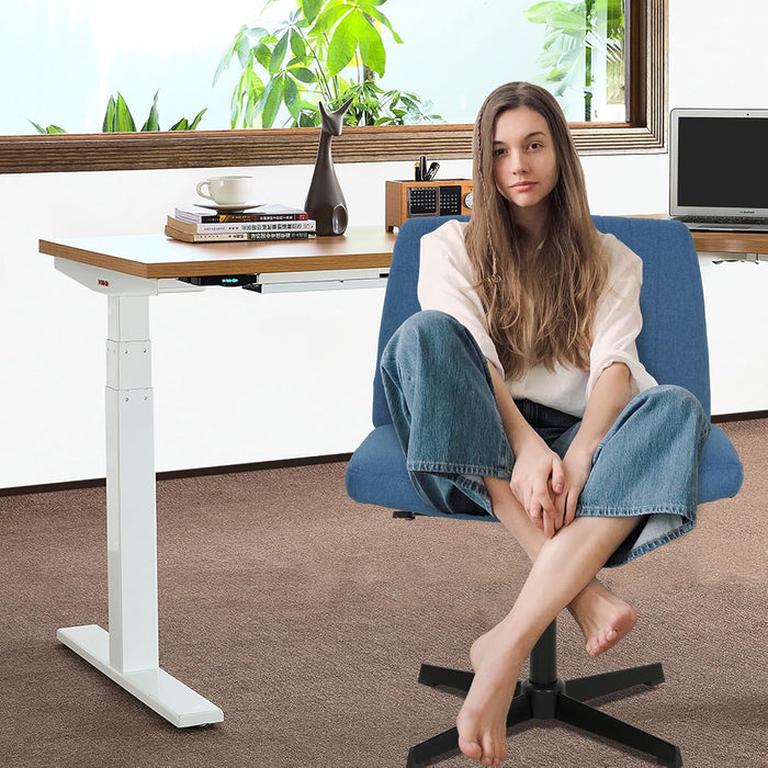 Criss Cross Chair Armless Cross Legged Office Desk Chair Adjustable Swivel Ergonomic Gaming Chair No Wheels Backrest with Wide Seat Native Sponge Computer Task Vanity Chair for Home Office,Blue