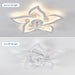 White Flower Modern Ceilingfans with Lights, Low Profile Ceiling Fan with Remote for Bedroom, Flush Mount Ceiling Fan with LED Dimmable Light,3-Colors, 6-Speeds, Timing Ceilingfan Light