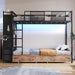 Rustic Brown Twin Over Twin StorageDrawers BunkBed
