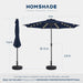 9FT Solar Patio Umbrella, 45° Easy Tilt Outdoor Table Umbrella