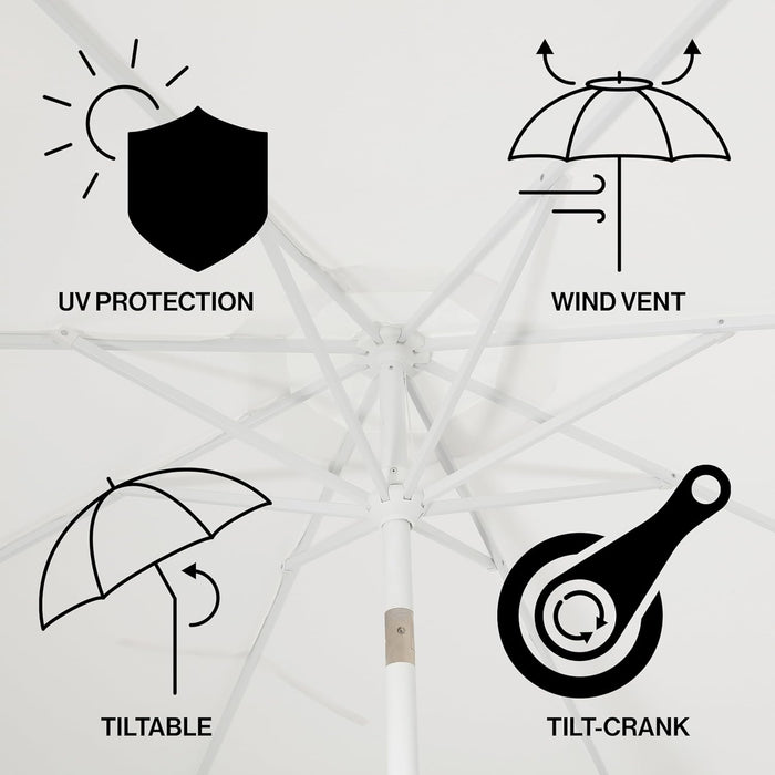 Tracy 9' Scalloped Market Patio Umbrella, White