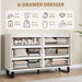 6 Dresser for Bedroom, 47.2 in Wide Dresser, Freestanding Vertical Drawer Cabinet with Storage, Wooden Closet Storage Chest for Living Room, Hallway, Entryway