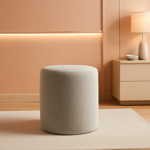 Modern round Ottoman with Soft Padded Seat, Multifunctional Vanity Stool for Makeup, Upholstered Footrest Stool Ottoman Foot Stool for Living Room, Bedroom