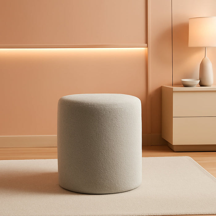 Modern round Ottoman with Soft Padded Seat, Multifunctional Vanity Stool for Makeup, Upholstered Footrest Stool Ottoman Foot Stool for Living Room, Bedroom