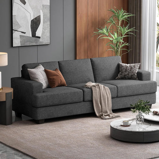 Oversized Gray Sofa with Extra Deep Seats