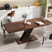 70.87" Extendable Dining Tables for 4 to 8, Mid Century Modern Wooden Expandable Dining Table W/X-Shaped Base, Multifunctional Extendable Large Long Kitchen Dinner Table for Dining Room Walnut