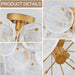 Modern Flush Mount Glass Ceiling Light, Gold Hallway Lights Vintage Chandelier, 4-Light Unique Light Fixture for Bedroom Entryway Loft Kitchen Laundry Bathroom Farmhouse